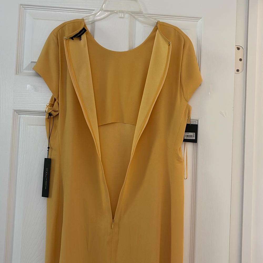 Francisco Costa For Calvin Klein Mustard Yellow Dress- SIZE 10 - Picture 9 of 17